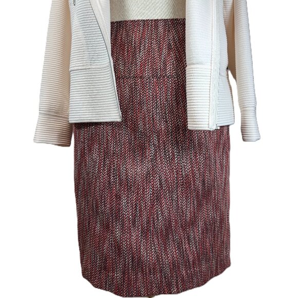 Tahari Dresses & Skirts - NWT Tahari Tweed Pencil Skirt Melon Combo Fully Lined Women's Size 8